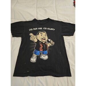 Fluffy Shop Men's Medium Black Graphic T-Shirt "I'm Not Fat I'm Fluffy"